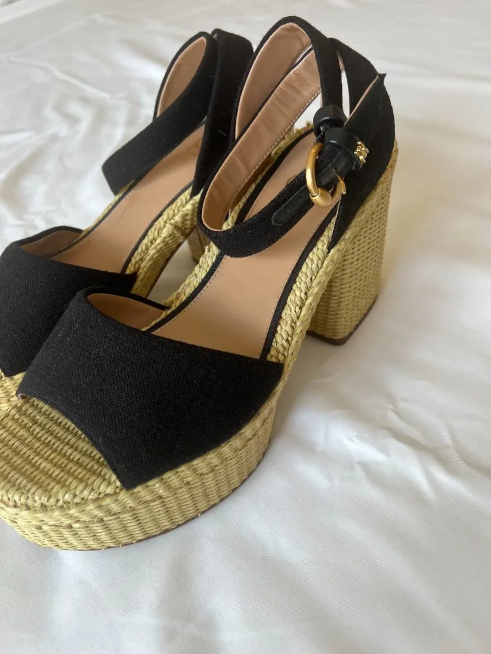 Sam Edelman Immie Platform Heels Espadrille Black Sandals Black Size 10